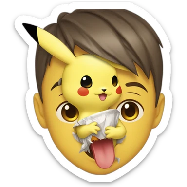 Cramorant is holding Pikachu in its mouth sticker