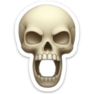 Cute kawai happy male skull sticker