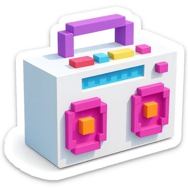 white boombox sticker