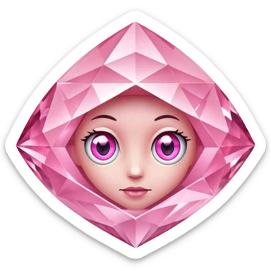 pink diamond with eyes sticker