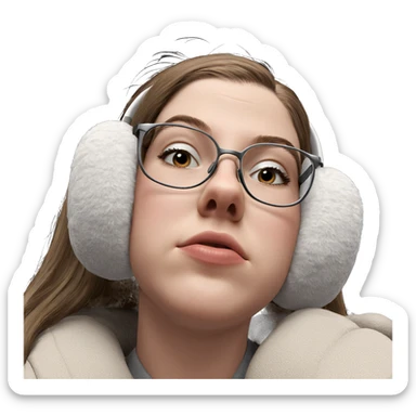 girl in earmuffs portrait sticker