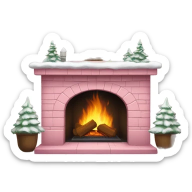 Winter Pink FirePlace sticker