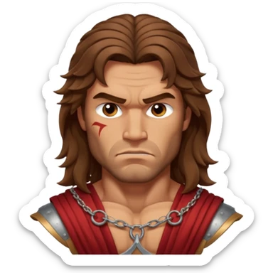 Spartacus with long hair sticker