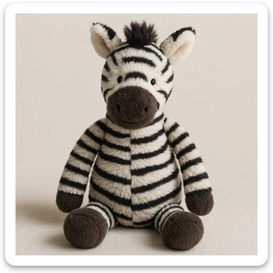 zebra jellycat stuffed plushie sticker