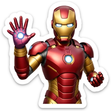 create an ironman with the infinity gauntlet emoji sticker