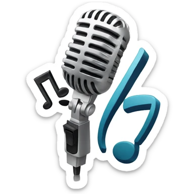 microphone and music note sticker