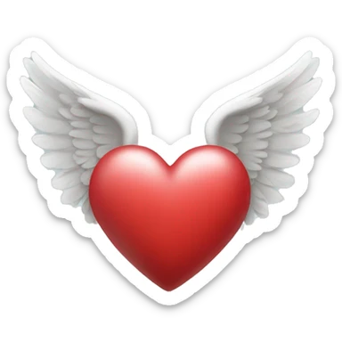 heart with angel wings sticker
