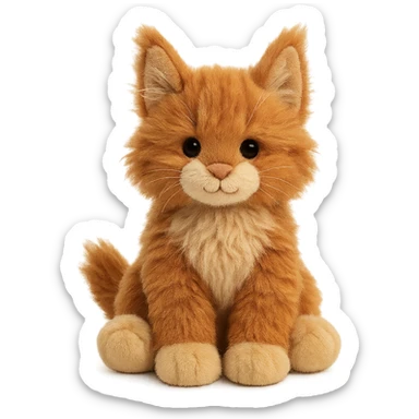cute ginger maine coon kitten jellycat plushie sticker