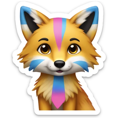 Cross fox pansexual flag sticker