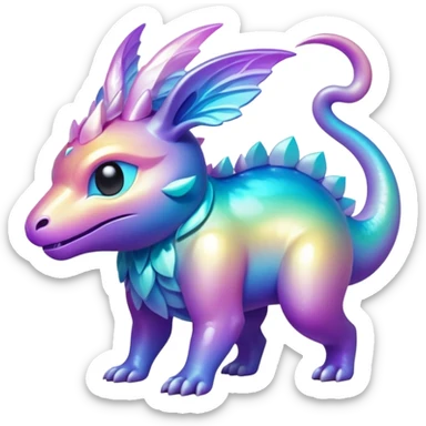 Epic divine complex detailed iridescent gradients aesthetic-scenery-Fakémon-creature sticker
