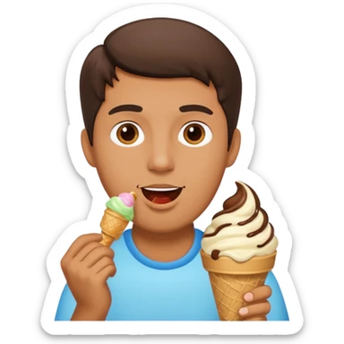 Uomo che mangia il gelato sticker