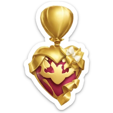 Corazon partido con lazo dorado  sticker