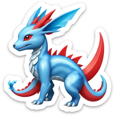 Salandit-Glaceon-Salamence-hybrid-fusion (full body) sticker