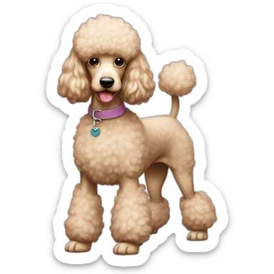 Dog Standart Poodle full body sticker