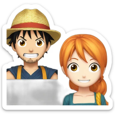 Luffy and Nami sticker