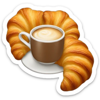 Coffee with croissants  sticker