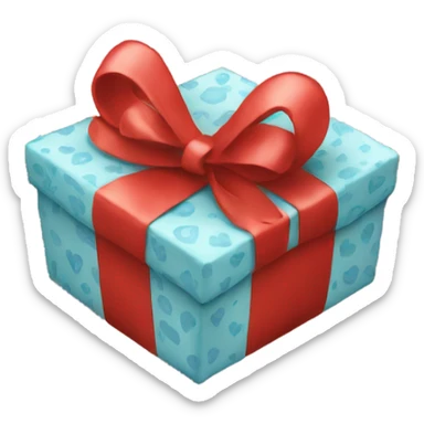 gift with heart pattern sticker