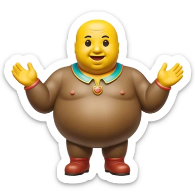 Cinematic Realistic Botero Sculpture Pop Culture Emoji, featuring an exaggerated, whimsical portrayal inspired by the famed sculptor rendered with dynamic textures and vibrant, artistic lighting. sticker