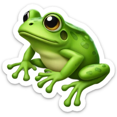 Frog on a log sticker