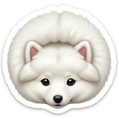 
Samoyed lies upside down sticker