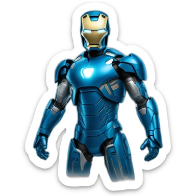 Iron Man Blue Powerfull full profil sticker