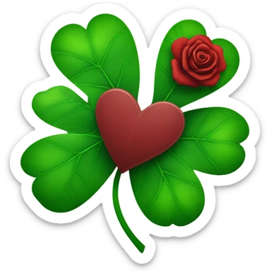 Shamrock and red rose sticker