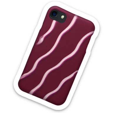 iPhone with burgundy wavy case sticker