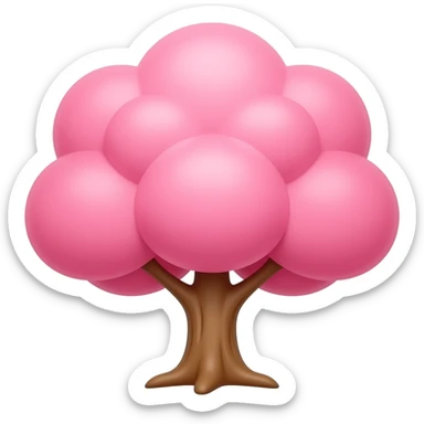 Pink tree sticker