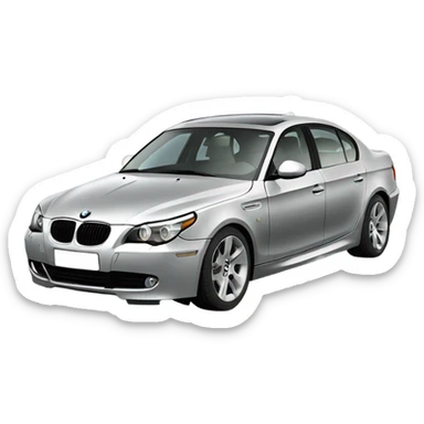 BMW e60 530d silver with gold disks  sticker