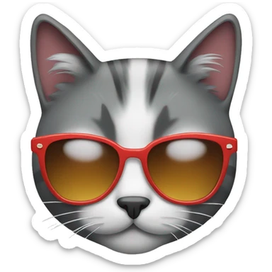 Cat with sunglasses sticker