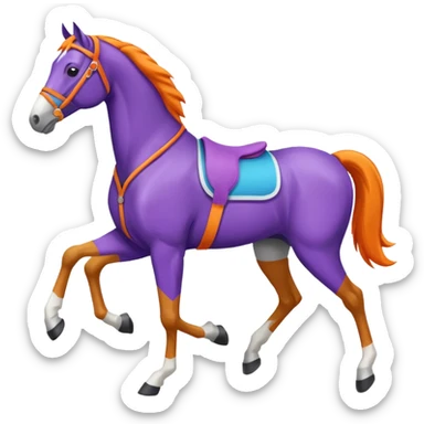 ok créée moi une emoticone simple pour une athletes d'endurance ( horse ) et un pour un endurance Horse - couleur dans ces tons violet, orange , blanc et assure toi du nombre de patte correct ( 4 ) sticker