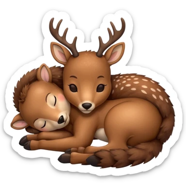 Cute deer sleeping sticker