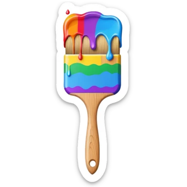 paint brush with raindow paint sticker
