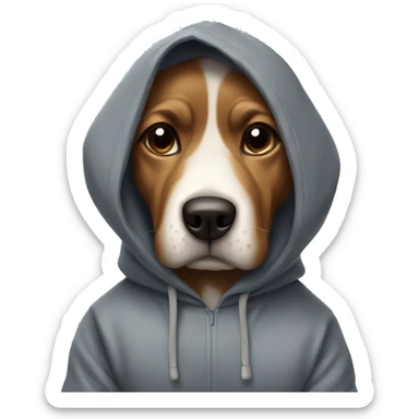 Dog crossed arms wearing a hoodie sticker