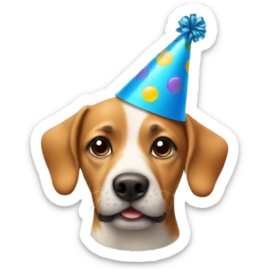 Dog with birthday cap sticker