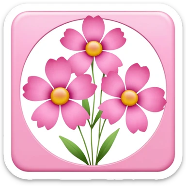 Polaroid photo of pink flowers sticker