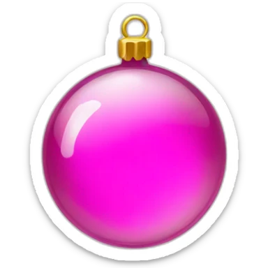 pink transparent glass x-mas tree ball sticker