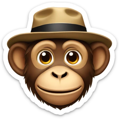 Monkey with hat sticker