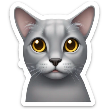 grey lop-eared cat with golden eyes sticker