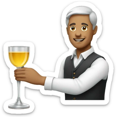 homme qui dépose son goblet sur une table sticker