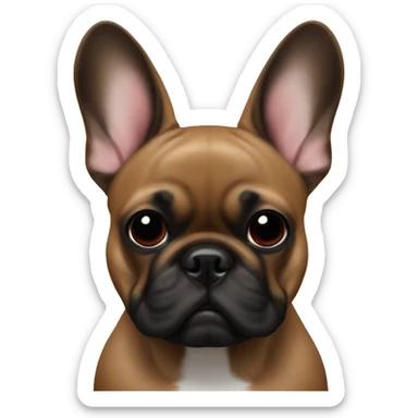 Red fawn black mask French bulldog sticker