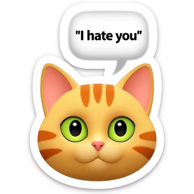 emoji of a cat saying i hate you sticker