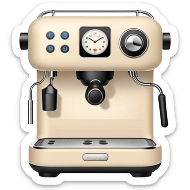 Pale beige coffee machine sticker