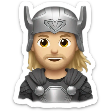 Thor wears a Sweatshirt with the word Sude on it sticker