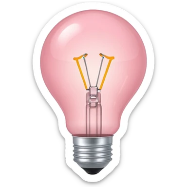 light pink light bulb apple emoji style variation 3 sticker
