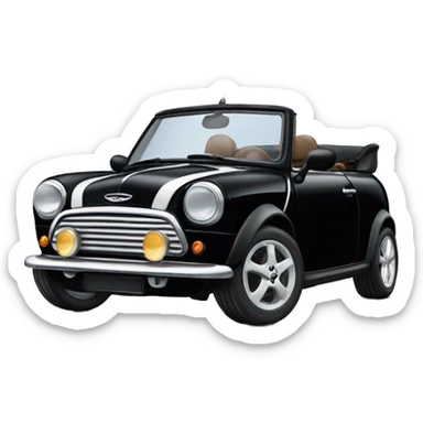 Black Mini Cooper convertible  sticker