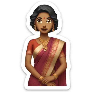 Indian women in modern saree poining  sticker