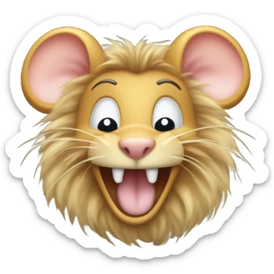 Tan mouse with lion's mane is evil laughing sticker
