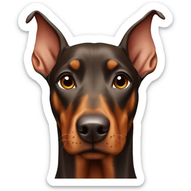 rust colored doberman pinscher sticker