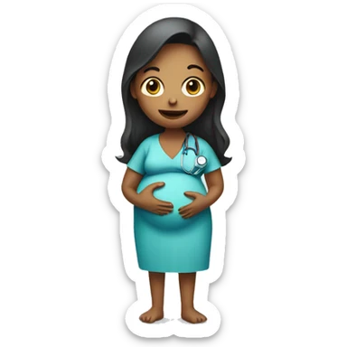 pregnant woman talking to a doctor sticker